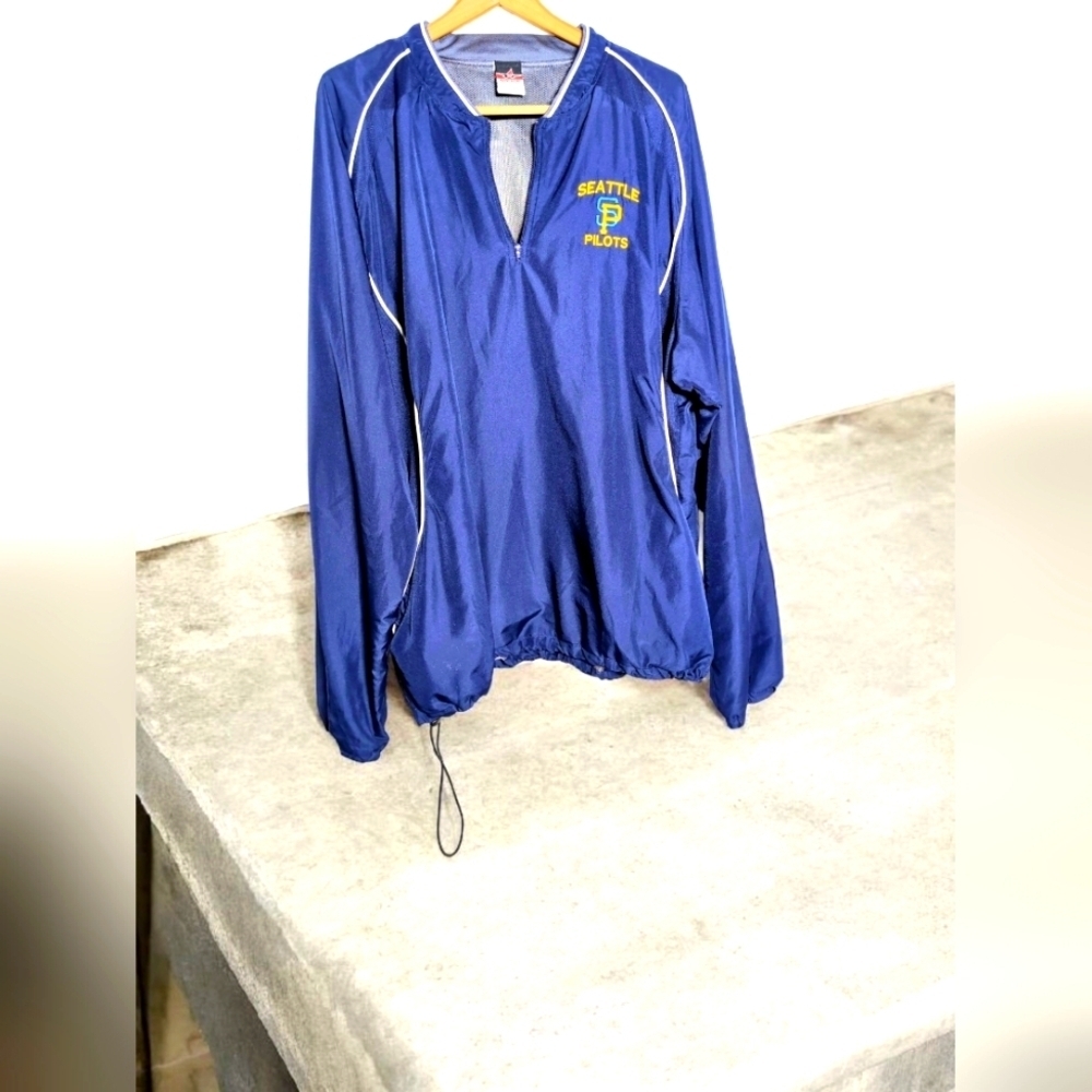 Alleson Vintage XXL Seattle Pilots Blue Windbreaker